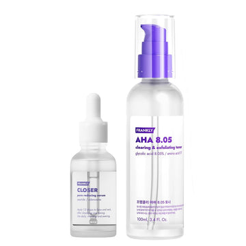 Pore Care Set: Closer Serum & Aha 8.05 Toner | Anti-Aging & Pore Minimizing Duo | Glycolic Acid & Peptide Formula | Boost Radiance & Skin Texture…