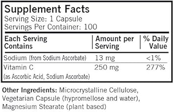 Kirkman Vitamin C 250 Mg 100-Count