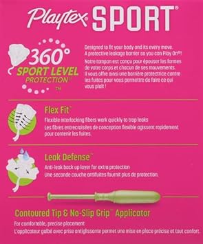 Playtex Sport Tampons, Super Plus Absorbency, Fragrance-Free - 36ct (2 Packs of 18ct) : Health & Household