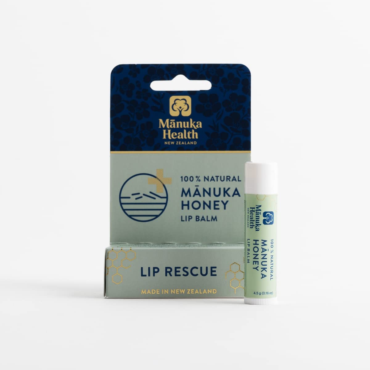 Manuka Health Lip Rescue - 0.16 oz Lip Balm for Dry Cracked Lips - 100% Natural Lip Balm with MGO 250+ Manuka Honey and Beeswax Provides Potent Lip Care : Beauty & Personal Care
