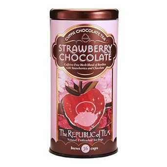 The Republic Of Tea Strawberry Cuppa Chocolate Tea, 36 Tea Bag Tin