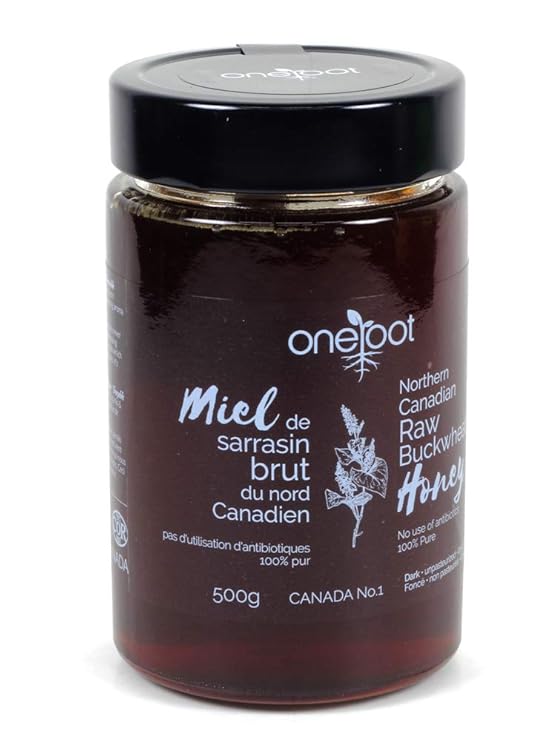 OneRoot Raw Buckwheat Honey - 500g/17.6oz, Unheated, Unfiltered and Unprocessed Natural Dark Honey, Rich in Antioxidants Pure Buckwheat
