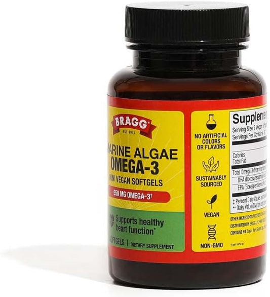 Bragg Vegan Omega 3 Supplement ? Sustainably Sourced Marine Algae ? He