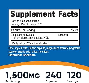 Nutricost Glucosamine Sulfate 750mg, 240 Capsules (1500mg Per Serving)