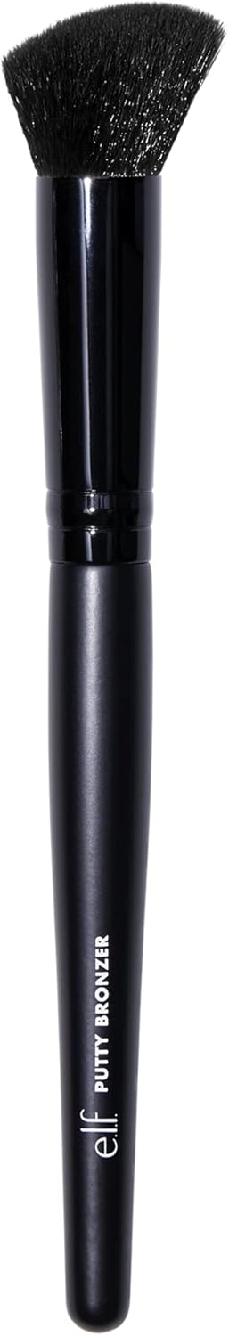 E.L.F. Putty Bronzer Brush, Angled Makeup Brush For Contour & Highlight, Made For The E.L.F. Putty Bronzer, Flawless Sanitary Application, Black