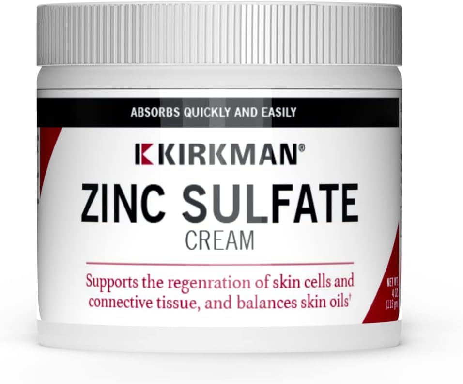 Kirkman - Zinc Sulfate Topical Cream - 4 fl oz - Fast Absorption - 10%
