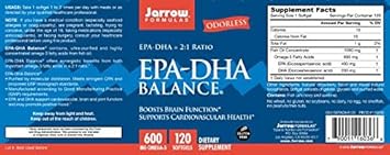Jarrow Formulas EPA-DHA Balance, 1,200 mg Omega-3 Fatty Acids for Cardiovascular Support, 120 Softgels, 60 Day Supply : Health & Household