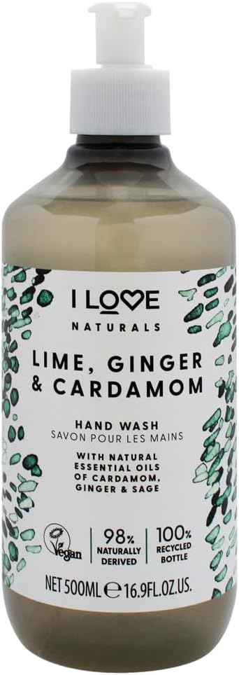 I Love Naturals Lime, Ginger & Cardamon Hand Wash, Natural Oils Of Cardamon, Ginger & Sage, Gently Removes Impurities, Refreshing & Cleansing Formula, 500ml : Amazon.co.uk: Beauty
