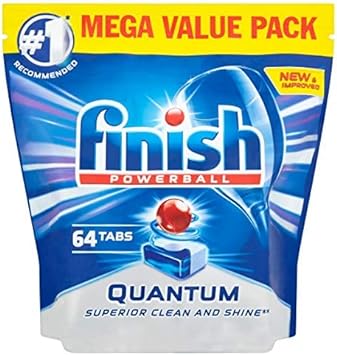Finish Quantum Max Powerball, 64ct, Dishwasher Detergent Tablets, Ultimate Clean & Shine : Health & Household