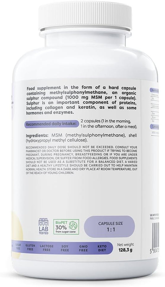 Osavi Msm, 1000 Mg – 120 Vegan Capsules | Supports Joint Health & Skin Elasticity | Methylsulphonylmethane For Collagen & Keratin Production