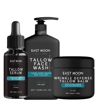 3Pcs Skin Care For Men,Tallow Balm Face Moisturizer,Tallow Balm Skin Care Set For Men