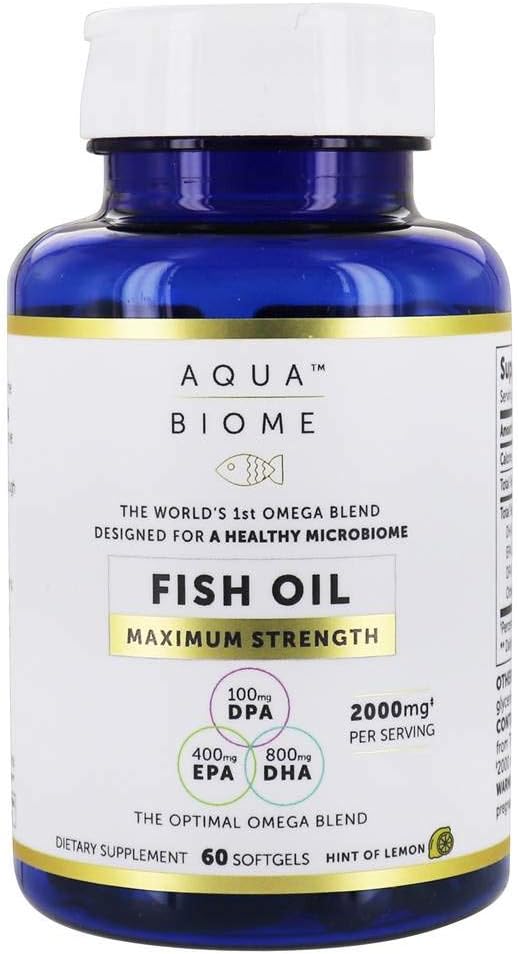 Enzymedica Aqua Biome, Omega-3, Maximum Strength, Lemon, 1,000 mg, 60 Softgels