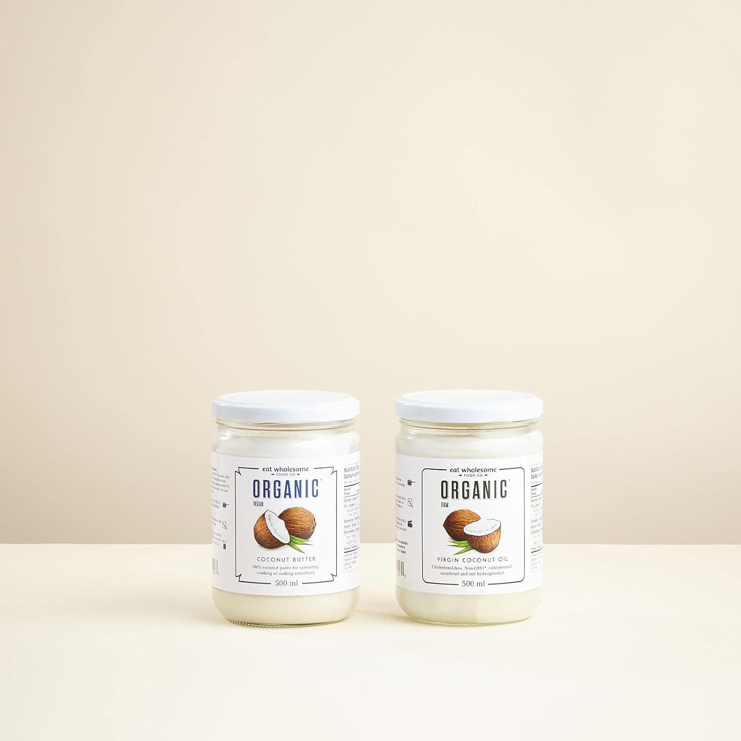 Eat Wholesome Organic Raw Cold-Pressed Virgin, Coconut Oil, 500 ml, for Cooking, Baking, Skin Moisturiser & Hair Conditioner : Amazon.co.uk: Grocery