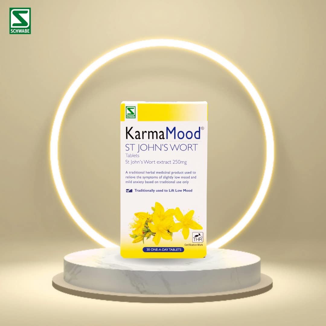 Schwabe KarmaMood - St John's Wort Extract 250mg - Traditionally Used for Low Mood and Mild Anxiety - Traditional Herbal Medicinal Product - 30 Tablets : Amazon.co.uk: Health & Personal Care