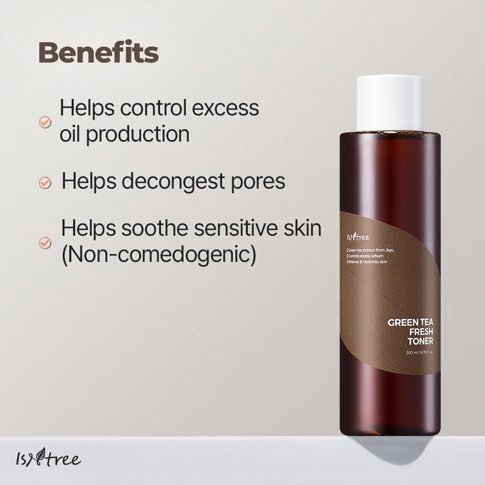 Isntree Green Tea Fresh Toner 200Ml, 6.76 Fl.Oz | Korean Skincare | Toner For Oily Skin | Sebum Control | Hydrating And Refreshing : Beauty & Personal Care