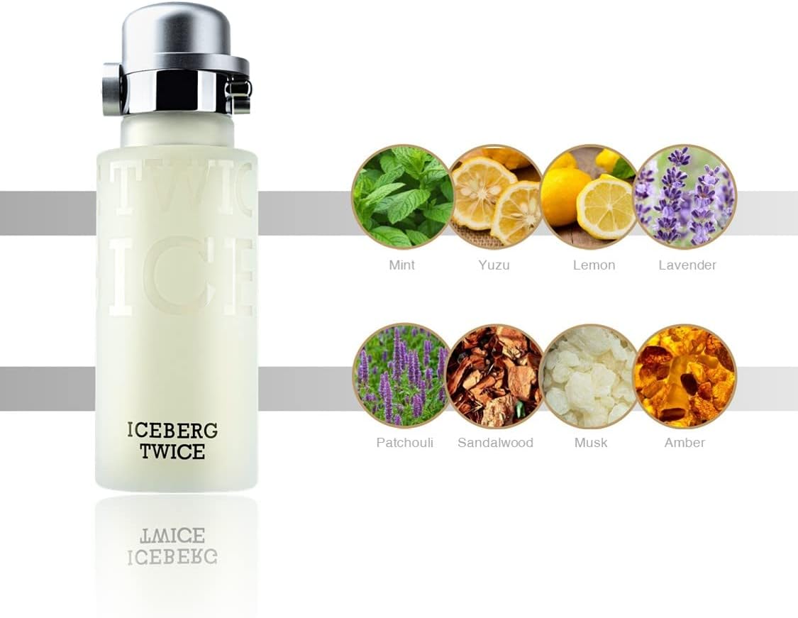 Iceberg Twice Pour Homme Eau De Toilette Spray For Him, Bright, 75 Milliliters