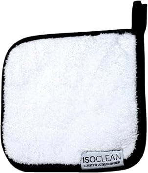 Isoclean Microfibre Towel - Absorbant Soft Fabric Towel For Makeup Brush Cleaning With Reinforced Edges, Machine Washable And Reusable For Delicate Makeup Brushes, 8X8 Inches, Small