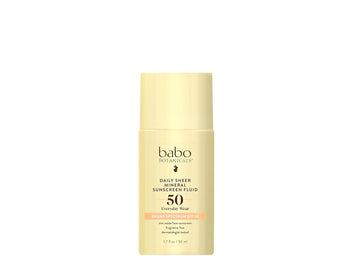 Babo Botanicals Daily Sheer Mineral Sunscreen Fluid Spf50 - Natural Zinc Oxide - Passion Fruit Oil - Fragrance Free - Ultra-Lightweight - For Face - For All Ages