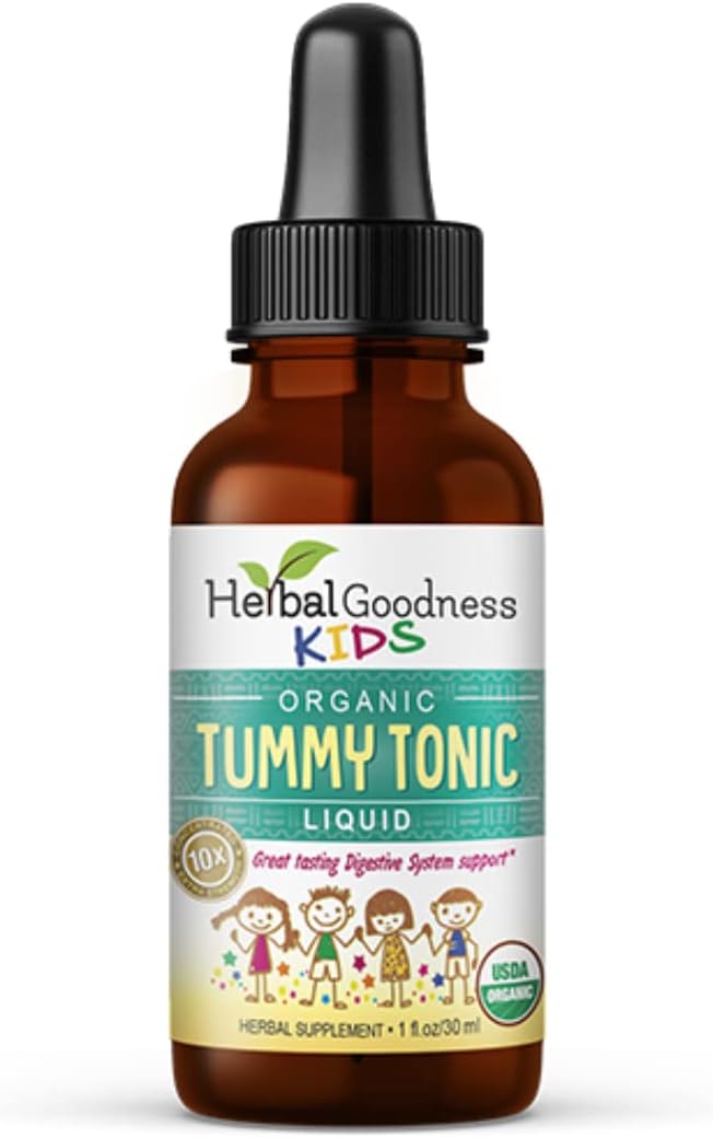 Kids Tummy Support Tonic Liquid Extract, Tasty Digestive System Support Supplement for Kids -1oz - Herbal Goodness