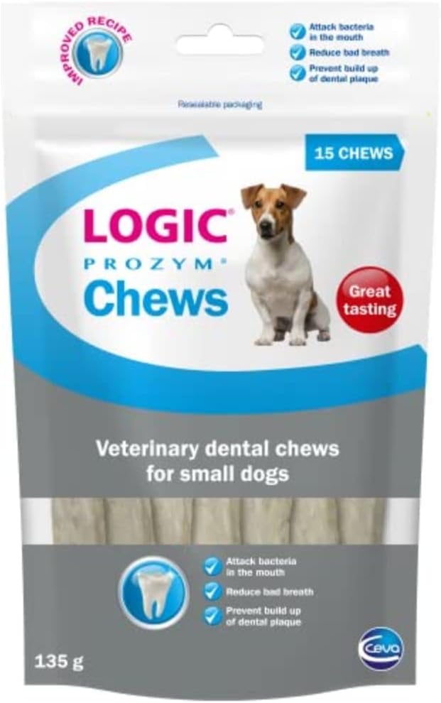 Logic Prozym Dental Chews For Dogs And Puppies Over 6 Months | Small Dog & Puppy | Tooth Care | Low Calorie | 15 Chews