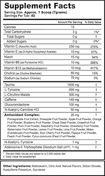 G Fuel MS-M31-0N Energy Powder, Sugar Free, Clean Caffeine Focus Supplement, Water Mix, Ramune Melon Flavor, Focus Amino, Vitamin + Antioxidants Blend - 9.8 oz (40 Servings) : Health & Household