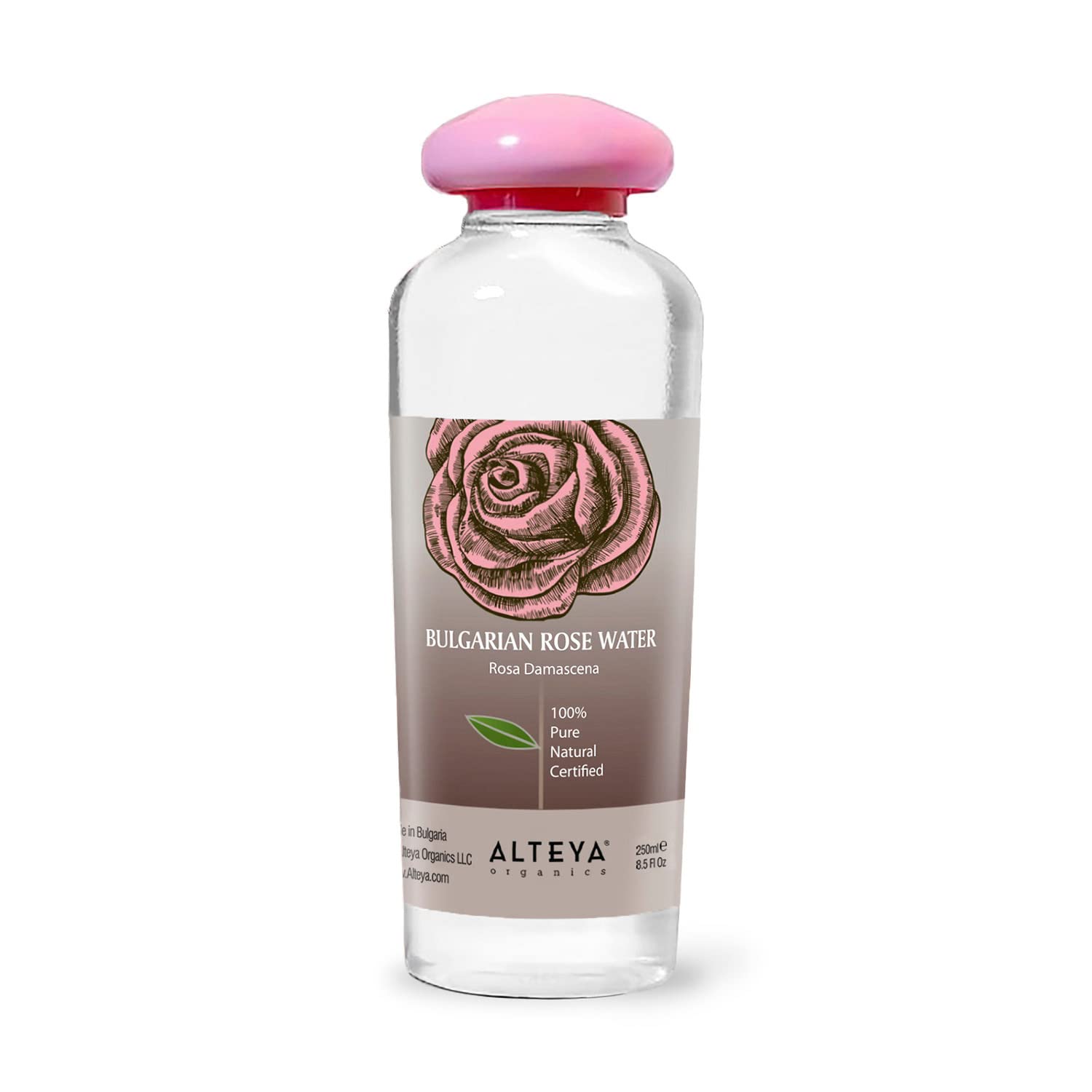 Alteya Organics Rose Water Natural Facial Toner, 17 Fl Oz/500Ml Pure Bulgarian Rosa Damascena Flower Water,Award-Winning Moisturizer Bpa-Free Bottle With Reducer