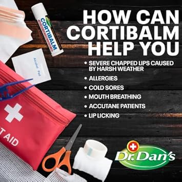 Dr. Dan's Cortibalm -3 Pack -for Dry Cracked Lips - Healing Lip Balm for Severely Chapped Lips- Designed for Men, Women and Children : Lip Balms And Moisturizers : Beauty & Personal Care