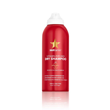 Hairtamin Vitamin Infused Dry Shampoo For Women | Hair Texture Spray That Cleanses & Refreshes | Hair Complex For Healthy Thicker-Looking Hair | Procapil 3% & Vitamins For Scalp Health | Talc Free