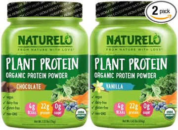 Naturelo Vegan Plant Protein Powder - Vanilla And Chocolate Bundle - 40 Servings