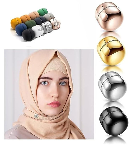 Hijab Magnet Pins – Strong, Hypoallergenic, and Stylish,Ultimate Scarf & Shawl Secure-Clasp Accessory Set (Set of 12, Multi)
