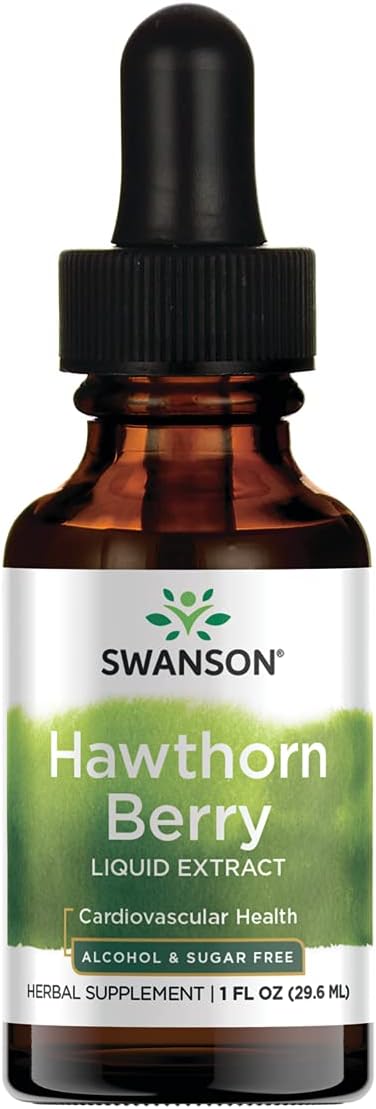Swanson Hawthorn Berry Leaf & Flower Liquid Extract (Alcohol-Free) 1 Fl Ounce (29.6 Ml) Liquid
