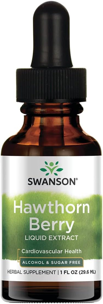 Swanson Hawthorn Berry Leaf & Flower Liquid Extract (Alcohol-Free) 1 Fl Ounce (29.6 Ml) Liquid