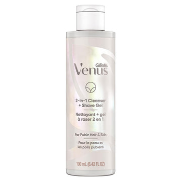 Gillette Venus Intimate Grooming 2in1 Cleanser and Shave Gel for Bikini Pubic Hair and Skin 6.4 Oz, Packaging may vary