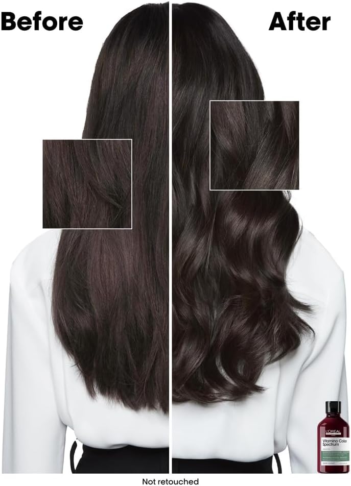 L'Oréal Professionnel Vitamino Color Spectrum Green Tinted Shampoo 300ml, For Dark Brown Coloured Hair, With Ferulic Acid + Citric Acid, Neutralise Undesired Red Undertones : Amazon.co.uk: Beauty