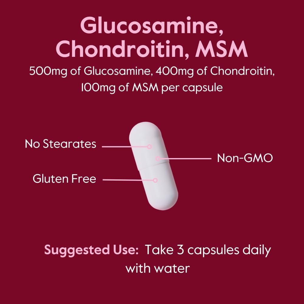 Bestvite Glucosamine Chondroitin Msm 500/400/100 Per Capsule (240 Capsules) With Patented Optimsm - Maximum Strength Formula For Joint Support - No Stearates - Gluten Free - Non Gmo : Health & Household