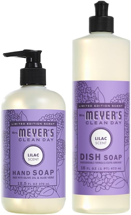 MRS. MEYER'S CLEAN DAY Variety, 1 Mrs. Meyer's Liquid Hand Soap, 12.5 OZ, 1 Mrs. Meyer's Liquid Dish Soap, 16 OZ, 1 CT (Lilac)