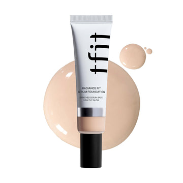 Radiance Fit Serum Foundation - Flawless Coverage, Dewy Finish, Long-Lasting, Lightweight, Korean Makeup,1.05 Oz. (C01 Porcelain, 1.05 Oz.)