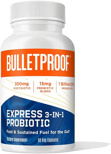 Bulletproof Express 3-In-1 Probiotic, 90 Count, Supplement For Fast And Sustained Gut Health