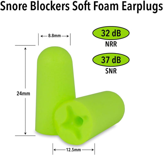 Mack?s Snore Blockers Soft Foam Earplugs, 50 Pair ? 32 dB High NRR, 37 dB SNR ? Comfortable Ear Plugs for Sleeping, Snoring, Loud Noise and Travel