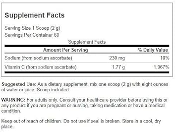 Swanson Buffered Sodium Ascorbate Vitamin C Powder 4.23 Ounce (120 G) Pwdr