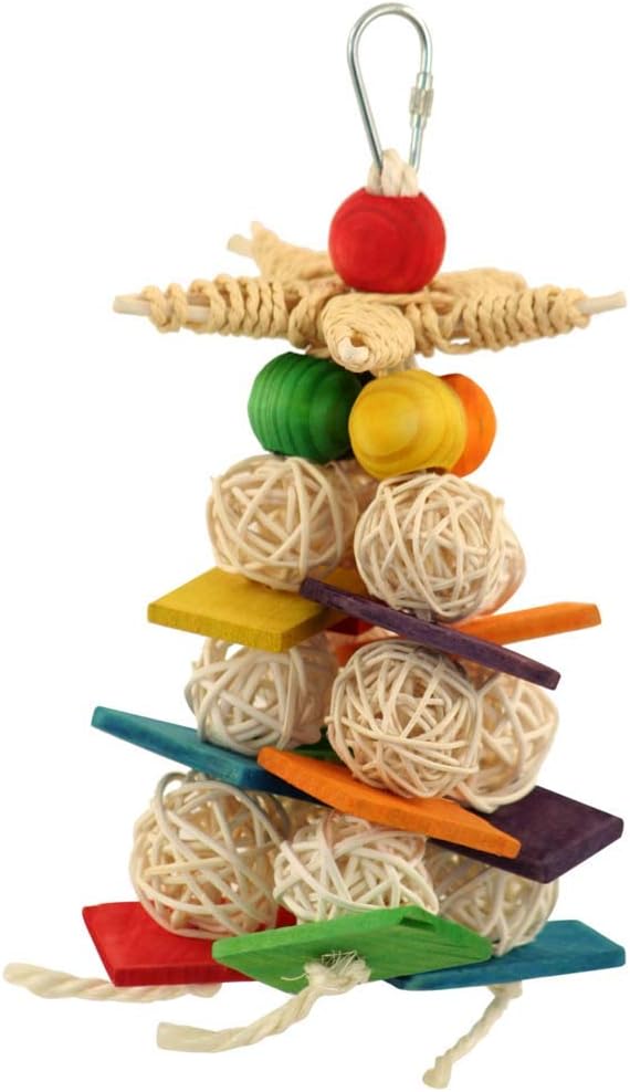 Northern Parrots Willow Wizard Hanging Parrot Toy - Colourful vine and wood toy for Cockatiels, African Greys and Budgies :Pet Supplies