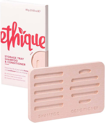 Ethique Pink Haircare Storage Tray For Shampoo & Conditioner Bars - Plastic-Free (Pack Of 1)