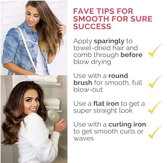 Fave4 Hair Smooth For Sure Smoothing Blowout Cream For Shine & Heat Protection