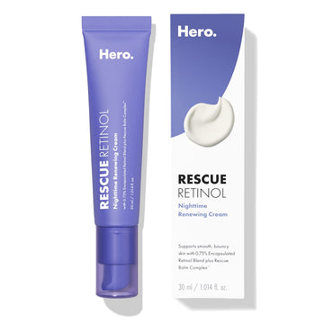 Rescue Retinol Nighttime Renewing Cream - Helps With The Look Of Uneven Texture And Post-Blemish Marks - Gentle, Non-Drying Formula, Introduction Retinol - Safe For Sensitive Skin (30 Ml)