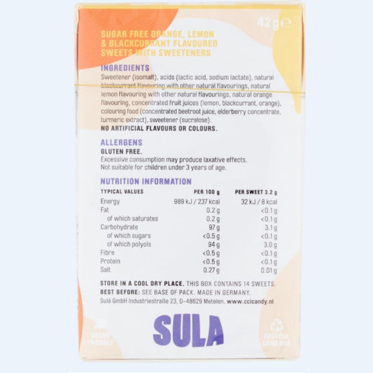 Sula Mixed Fruit Drops, Sugar Free Boiled Sweets With Natural Flavour, 42 G (Pack Of 14)