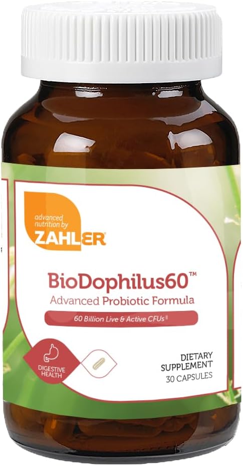 Zahler Biodophilus, 60 Billion Live Cultures Per Serving, Supports Digestive Health,Certified Kosher, 30 Capsules