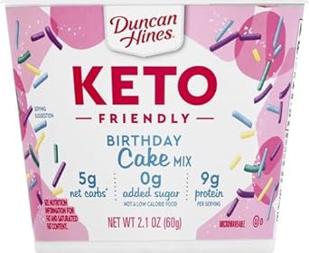 Duncan Hines Keto Friendly Cake Cups Birthday Cake Mix, 2.1 oz