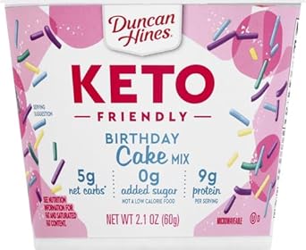 Duncan Hines Keto Friendly Cake Cups Birthday Cake Mix, 2.1 Oz