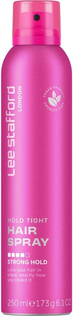 Lee Stafford Hairspray | Hold Tight Hair Spray - Strong Long Lasting Hold Styling Spray, All Day Control, Anti Frizz, Adds Shine & Gloss, Volumizing, For Men & Women, 250 Ml