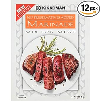 Kikkoman Meat Marinade Seasoning Mix, 1 Oz Packet (12 Pack)